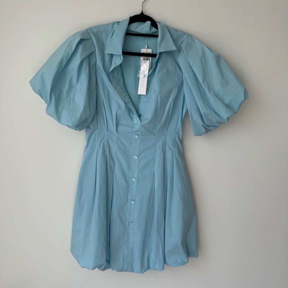 New With Tags SIMKHAI Cleo Balloon Pintuck Minidress